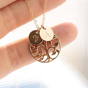 Family Tree Necklace, Personalized Mother's Necklace, Initial Necklace, Grandmom's Necklace, Tree of Life, Gift for Mom, Sterling Silver image 3