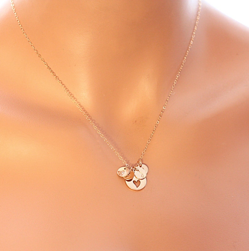Personalized Mother's Necklace Four Gold Initial Charms - Etsy