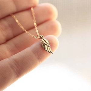 Angel Wing Necklace, Memorial Necklace, Bereavement Gift, Angel Wing Charm, Sympathy Gift, Available in Sterling Silver and Gold Fill