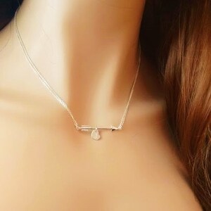 Personalized Heart and Arrow Necklace, Valentines Day Gift for Her, Dainty Arrow Necklace, Initial Necklace, Sterling Silver, Gold Fill image 3