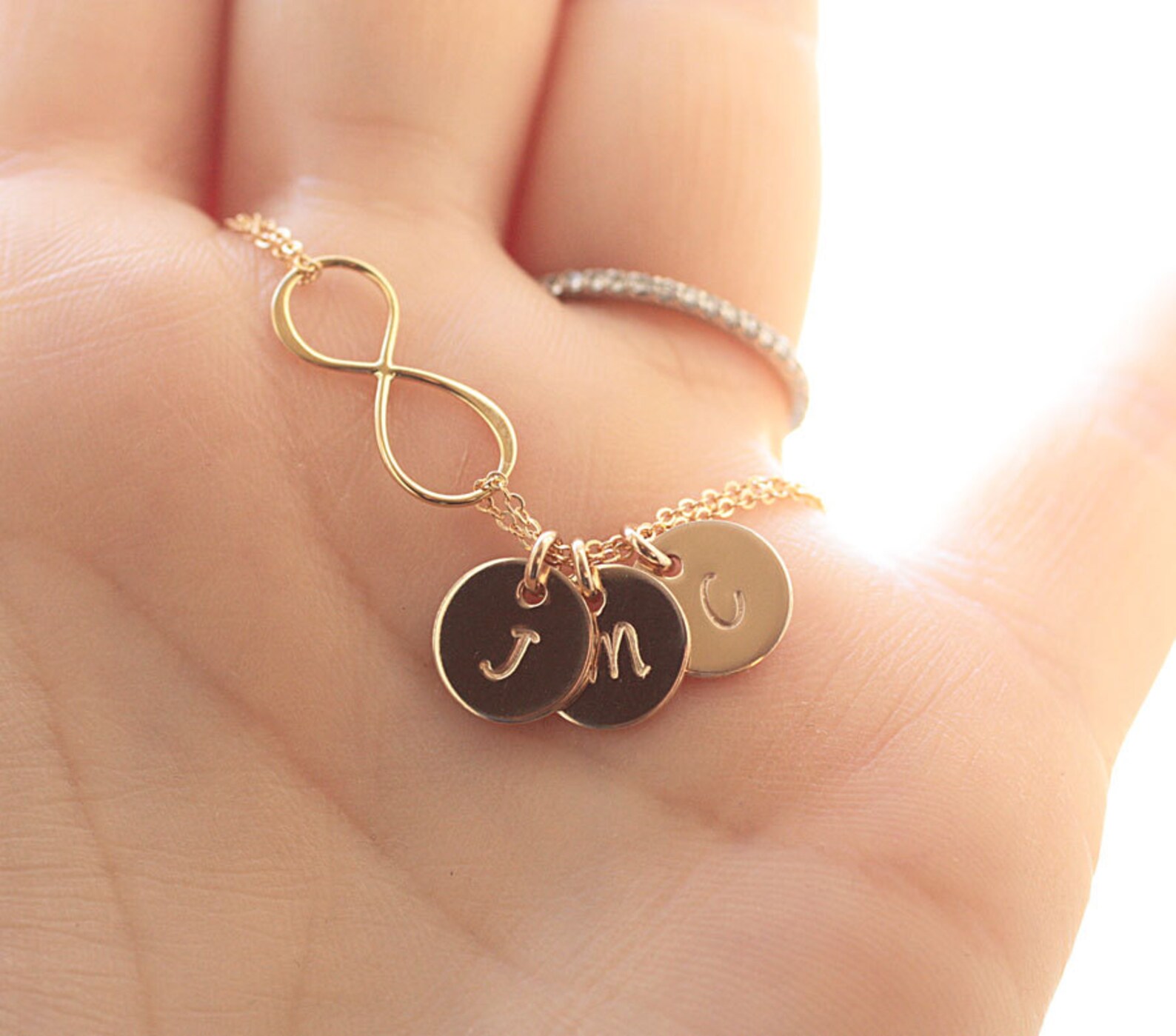 Personalized Infinity Necklace Gold Infinity Necklace Gold Etsy