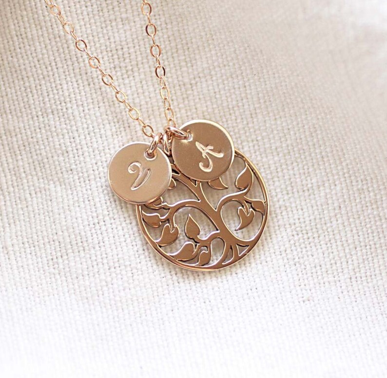 Family Tree Necklace, Personalized Mother's Necklace, Initial Necklace, Grandmom's Necklace, Tree of Life, Gift for Mom, Sterling Silver image 2