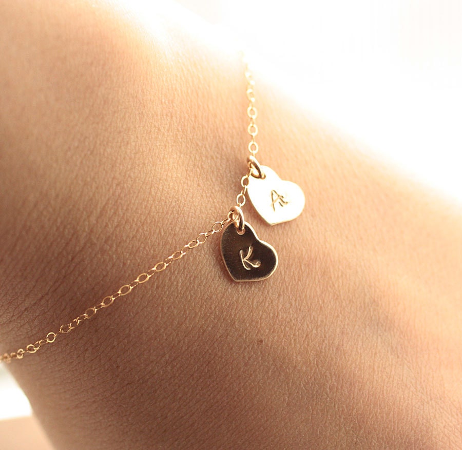 GOLD STAINLESS CHARM N INITIAL BRACELET main image 1