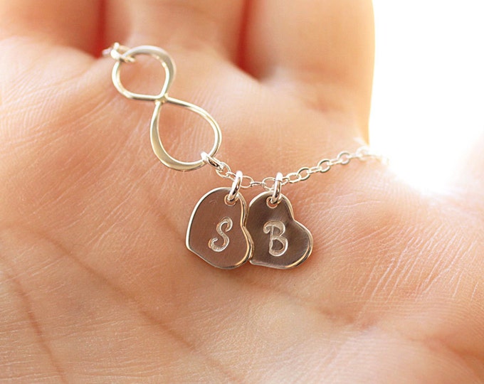 Personalized Infinity Necklace Infinity Necklace Initial Etsy