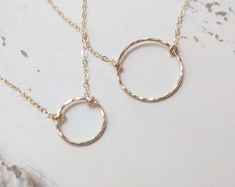 Dainty Eternity Necklace, Circle Necklace, Dainty Eternity Jewelry, Gold Fill, Sterling Silver. Minimalist Jewelry, Delicate Karma Necklace