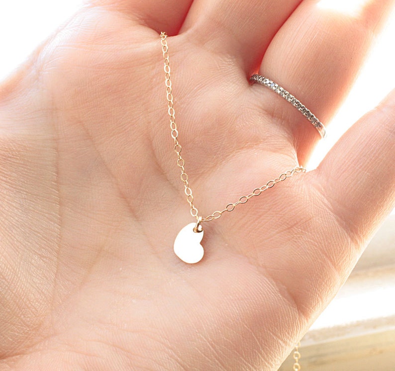 Tiny Heart Necklace, Gold Filled Necklace 14k Gold Fill Tiny Heart Charm, Minimal Necklace, Everyday Simple Necklace image 3