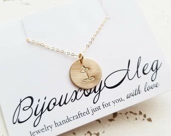 Namaste Yoga Necklace, Rose Gold, Yellow Gold, Sterling Silver, Yoga Pendant, Spiritual Jewelry, Minimal Disc Necklace, Delicate Om Jewelry