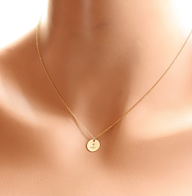 Navy Wife Necklace, Navy Girlfriend Necklace, Dainty Gold Anchor Necklace, Anchor Jewelry, Navy Life, Navy Mom, Nautical Jewelry image 6