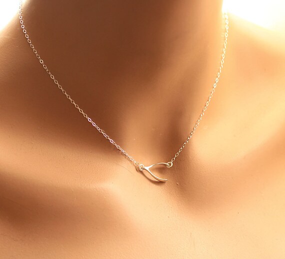 Sideways outlet wishbone necklace
