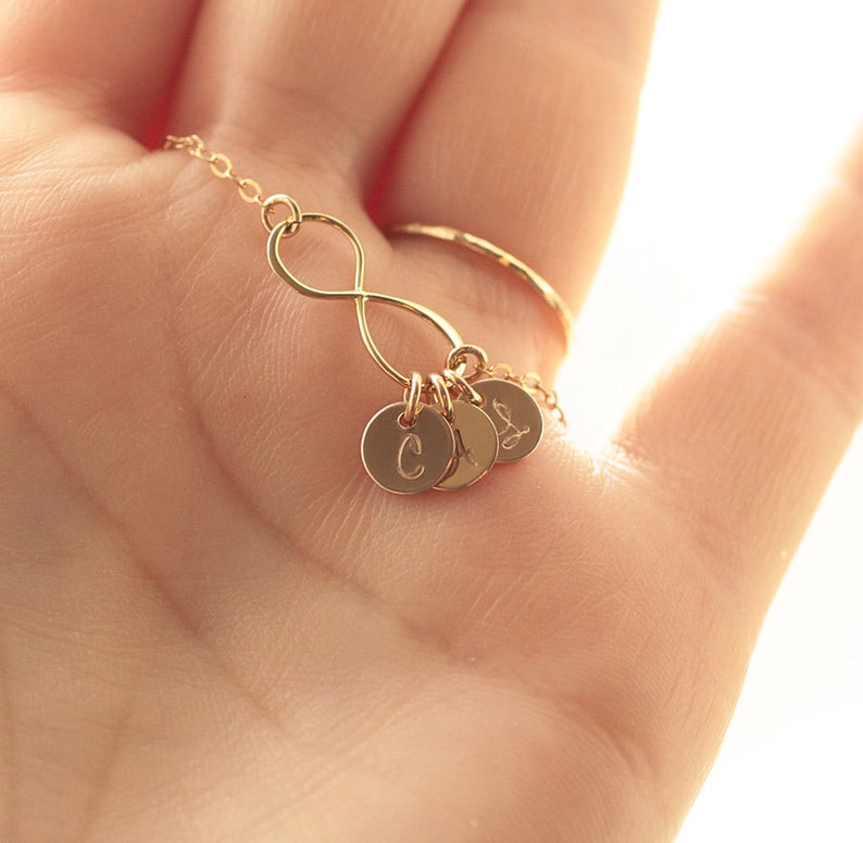 Personalized Infinity Necklace Initial Necklace Gold Etsy