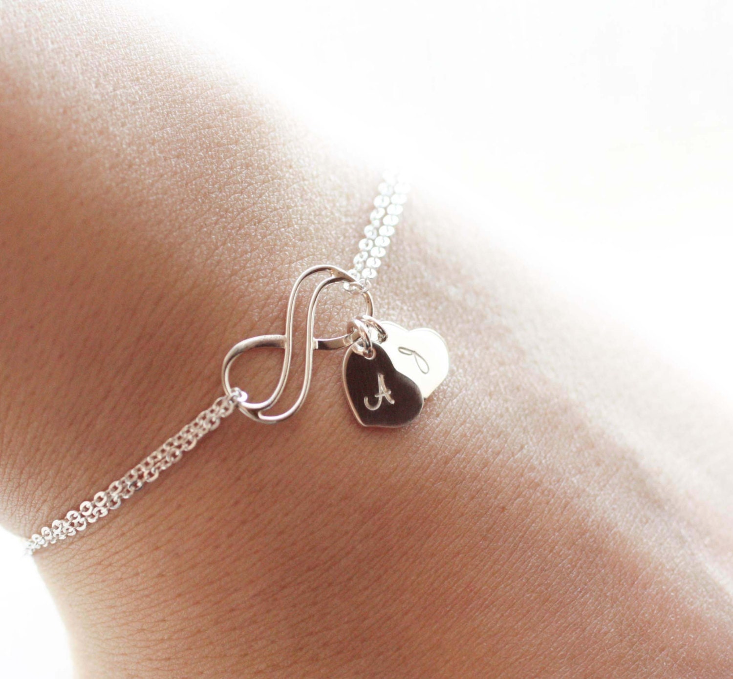 Infinity Bracelet Personalized Initial Jewelry Gift for Etsy