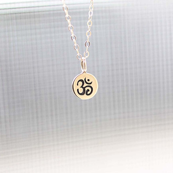 Ohm Necklace, Tiny Om Charm, Gold Filled Necklace - Spiritual Yoga Jewelry, Ohm Symbol, Minimal Everyday Necklace