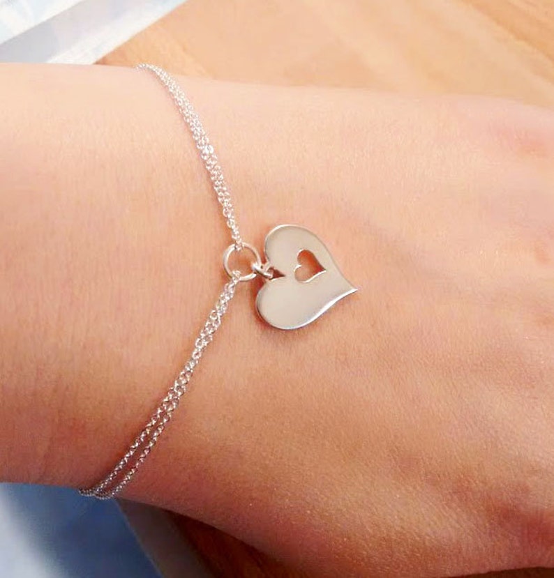 Mother and Daughter Bracelet Set, Mommy & Me Mothers Day Gift, Mothers Heart Bracelet, Girls Bracelet, Available in Gold and Sterling Silver image 4