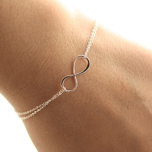 Infinity Bracelet • Sterling Silver Charm Bracelet • Bridesmaids Gift for Her • Gold Fill • Rose Gold • Sterling Silver Anklet, Necklace