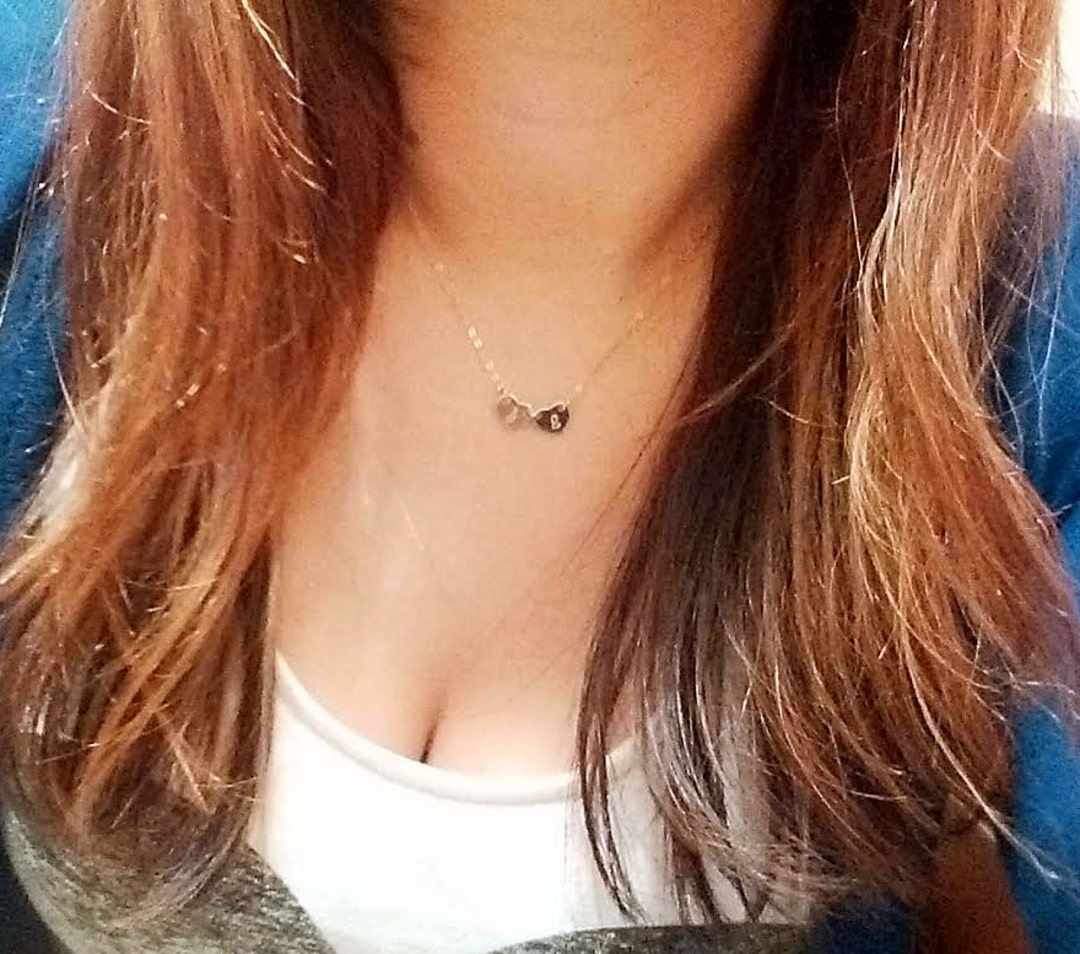 Tiny Heart Necklace, Two Initial Necklace, Personalized Necklace ...