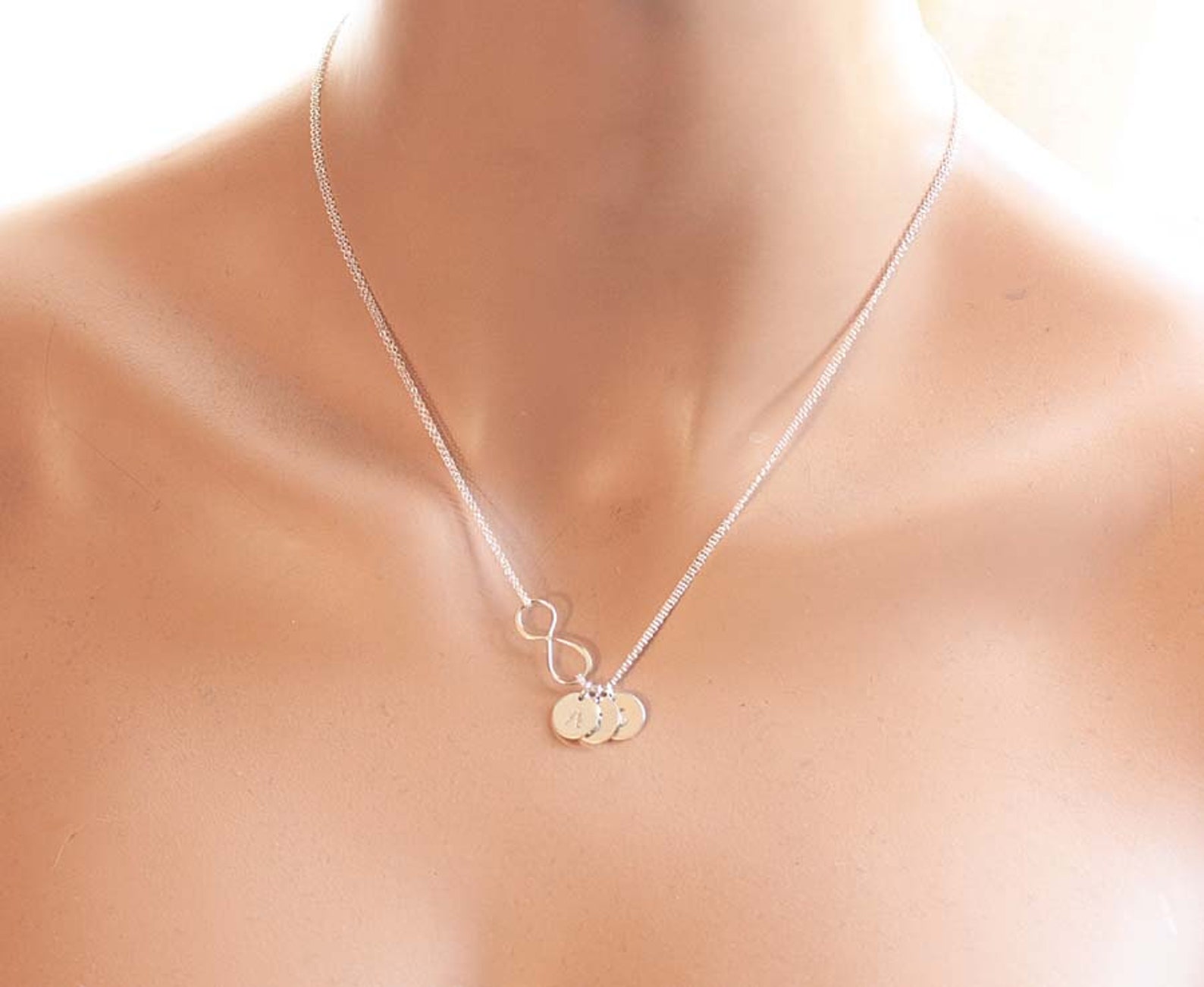 Personalized Infinity Necklace Gold Infinity Necklace Gold Etsy