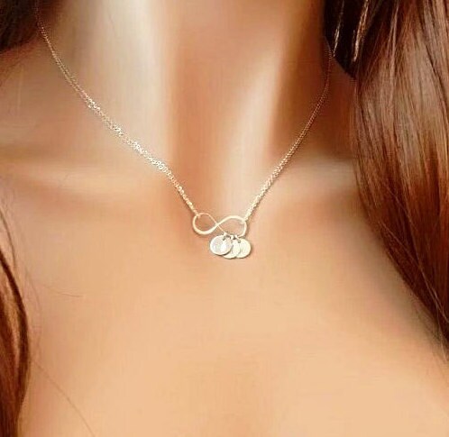 necklace infinity initial personalized sterling