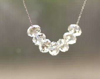 Silber Kristall Halskette - SATC inspiriert Carrie Halskette, Swarovski Kristall, Sterling Silber Halskette - Braut Halskette, Brautjungfer