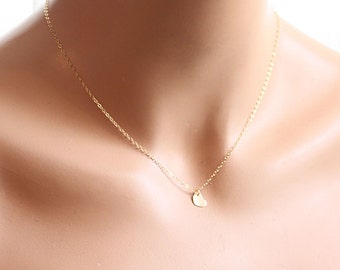 Tiny Hart ketting, goud gevulde ketting - 14k Gold Fill Tiny Heart Charme, minimale ketting, alledaagse eenvoudige ketting