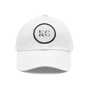 Stylish Dad Hat with Leather Patch, Cool Casual Cap, Gift for Fathers, Unisex Headwear, Everyday Elegance, KC Logo Hat