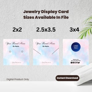 DIY Jewelry Packaging Cards | Customizable Canva Template | Necklace & Earring Display Card