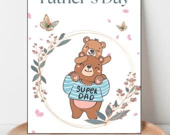 First Fathers Day Card from Baby, 1st Fathers Day Card, Daddy Fathers Day Card, Personalised Fathers Day Card, Cute Bear Card