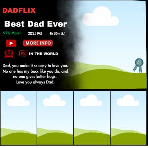 Dadflix Canva Editable Template | Movie Style Photo Collage for Dad or Grandpa | Gift from Kids | Instant Download