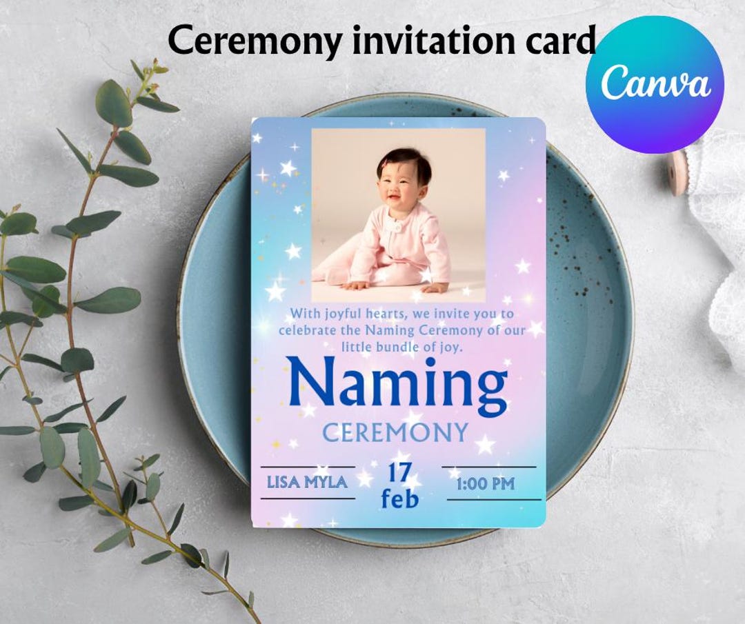Editable Ceremony Invitation Template | Digital Download Card ...