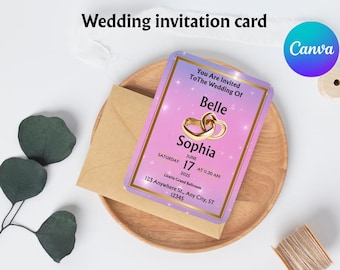 Elegant Printable Wedding Invitation - Editable Template for Quick Access | DIY Wedding Card
