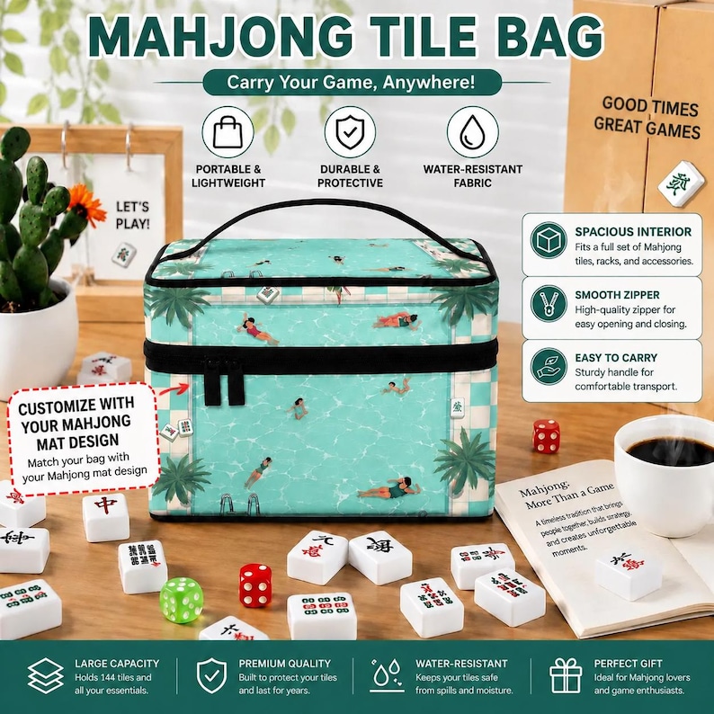 Martini Olive Mahjong Mat, Green Stripe Cocktail Game Table Cover - Etsy