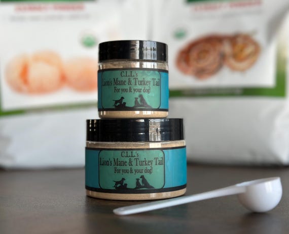 Turkey Tail & Lions Mane Mushroom Blend, Dog Health Supplement *high quality, human grade, organic