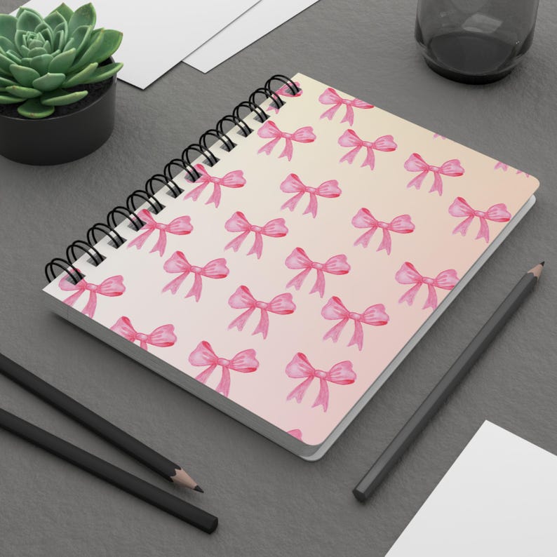 Pink Spiral Bound Journal - Aesthetic Notebook, Cute Diary, College ...