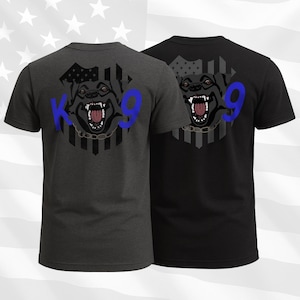 K9 Unit Shirt, Police Dog Shirt, German Shepherd Shirt, K9 Handler Gift, LEO Gift, K-9 Officer Gift, American Flag Shirt, Patriotic T-Shirt