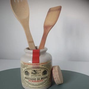 Vintage French Stoneware Mustard Pot - Moutarde de Meaux Pommery Jar - Large Gres Céramique - Farmhouse Kitchen Decor - Made in France