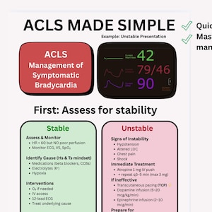 ACLS Algorithms Study Guide Bundle, Nursing Review (PDF Download)
