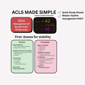 Algoritmi ACLS semplificati / Guida allo studio infermieristico / Bradicardia, tachicardia, arresto cardiaco, PEA, H&T / Revisione NCLEX pdf