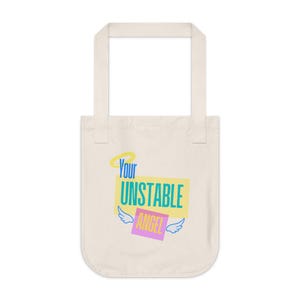 Unstable Angel Tote Bag - Funny Pastel Quote - Mental Health Gift - Slap This Co