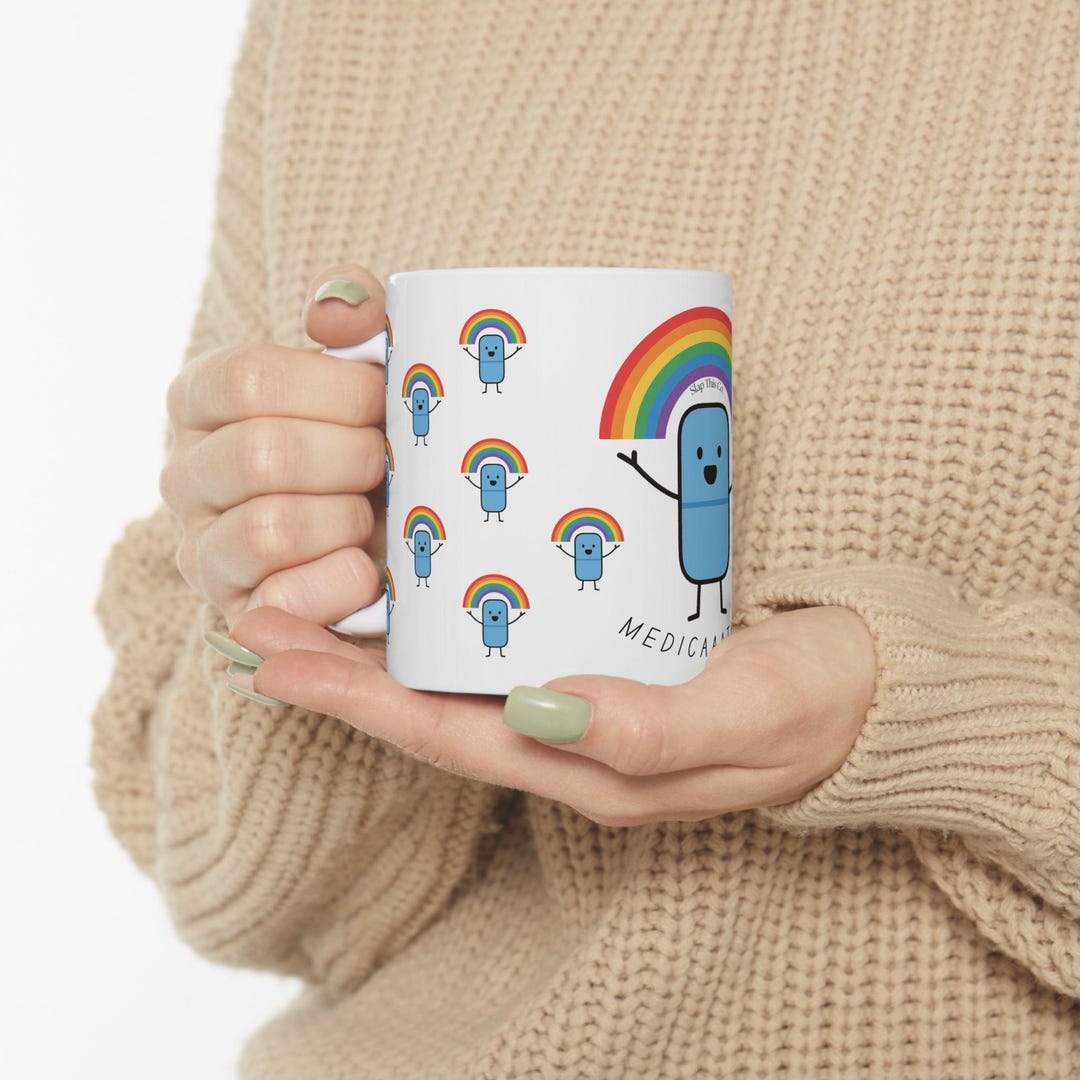 Medication Rainbow Mug - Funny Mental Health Coffee Cup - Self Care ...