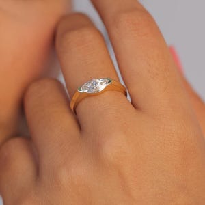 1CT Marquise Cut East To West Set, Lab Grown Diamond Solitaire Ring, Engagement and Wedding Ring for Women, Gift For Women