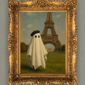 Best Seller Ghost in Paris France Eiffel Tower - Digital Wall Art