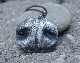 Custom Silver LARGE Dog Nose Print Necklace - Sterling Rolo Chain - Personalized to Your Pet