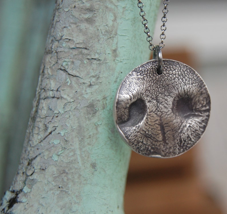 Custom Silver MEDIUM Dog Nose Print Necklace in ROUND Etsy