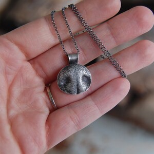 SMALL Silver Dog or Cat Nose Print Customized for Your Pet with a Sterling Silver Chain image 5