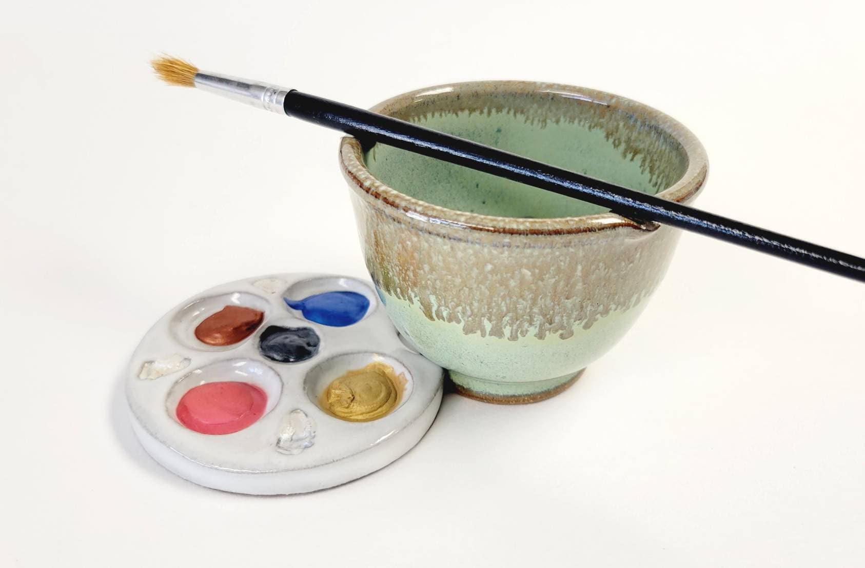 Ceramic Palette Set, Ceramic Artists Palette, Watercolor Paint Palette,  Watercolour Paint Set, Travel Palette, Ceramic Watercolor 