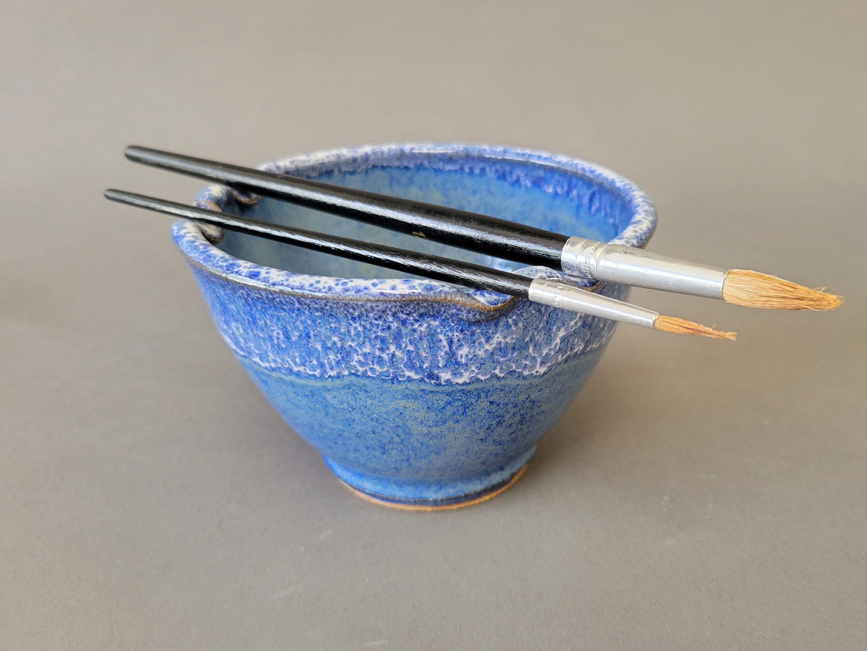 Paint Watercolor Rinse Bowl With Brush Rest Paintbrush Stand Etsy