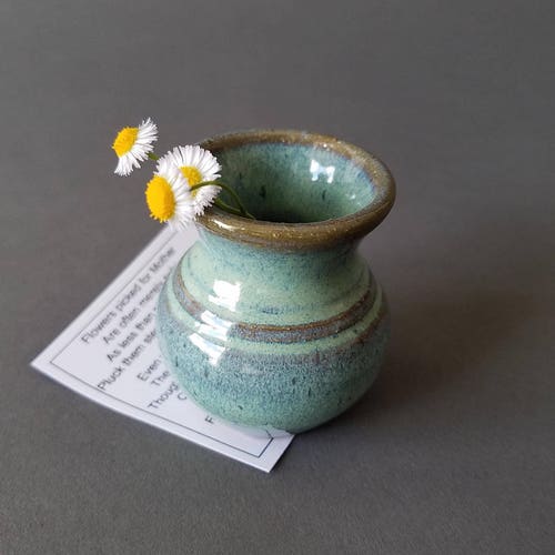Miniature Bud Vase Flower Pot or Toothpick Holder With Poem Etsy