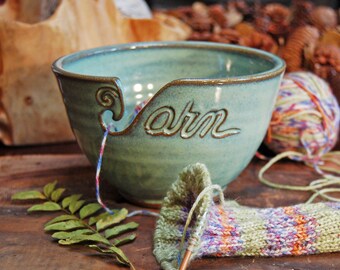Yarn Bowl in Green (As Featured in Vogue Knitting) Large Size READY TO SHIP