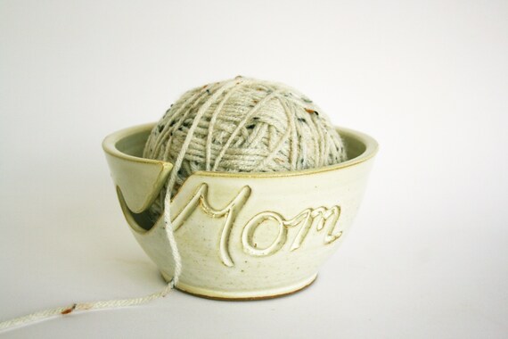 Customizable Name Ceramic Yarn Bowl Skein Holder