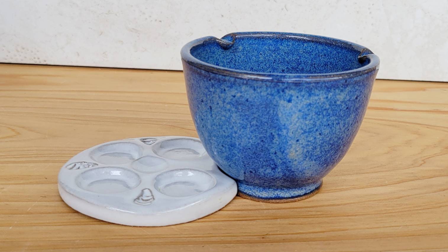 Small Watercolor Palette Paint Rinse Bowl Set With Brush Rest in Blue ...