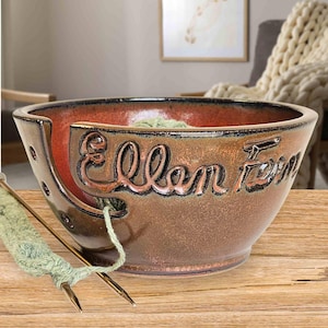 Personalized Yarn Bowl for Crochet or Knitting – Handmade Anniversary Gift